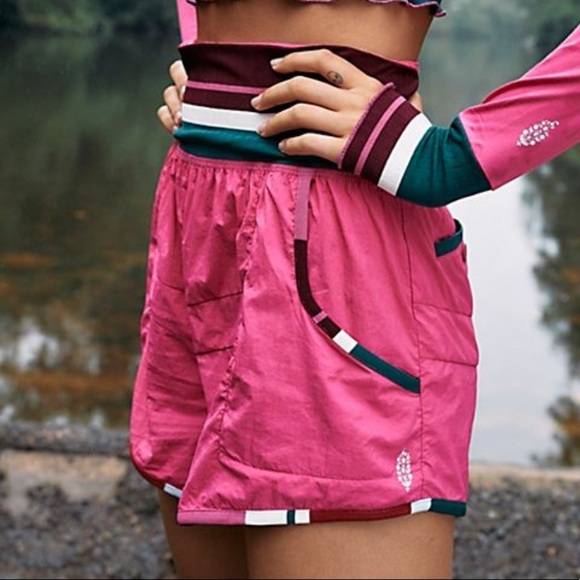 FREE PEOPLE Pink Pep in Your Step Fitness Active Shorts - Picture 2 of 6